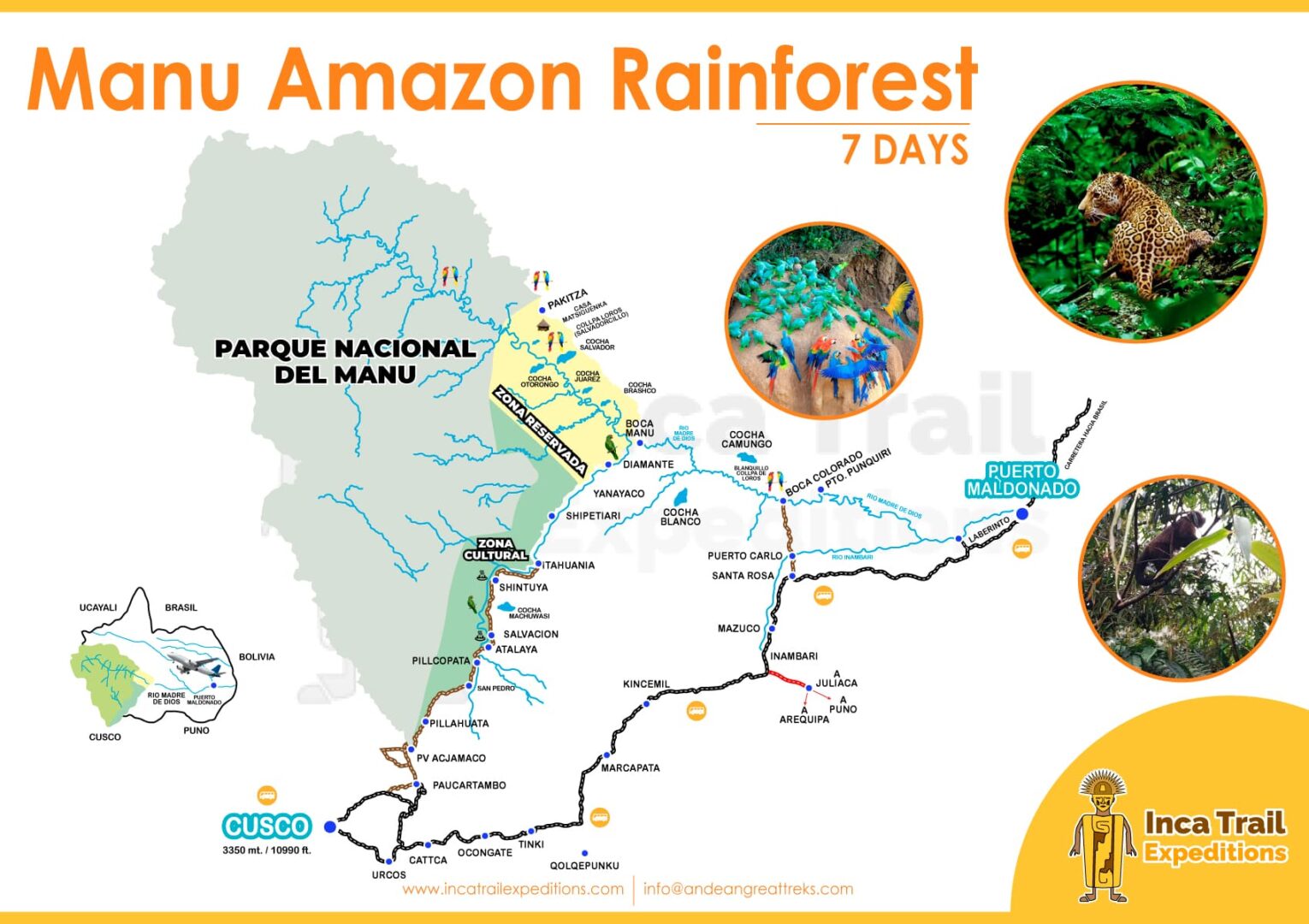Manu Amazon Rainforest Reserved Zone 7 Days